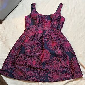 Pappagallo Jacquard Floral Sleeveless Fit & Flare Dress Size 10
